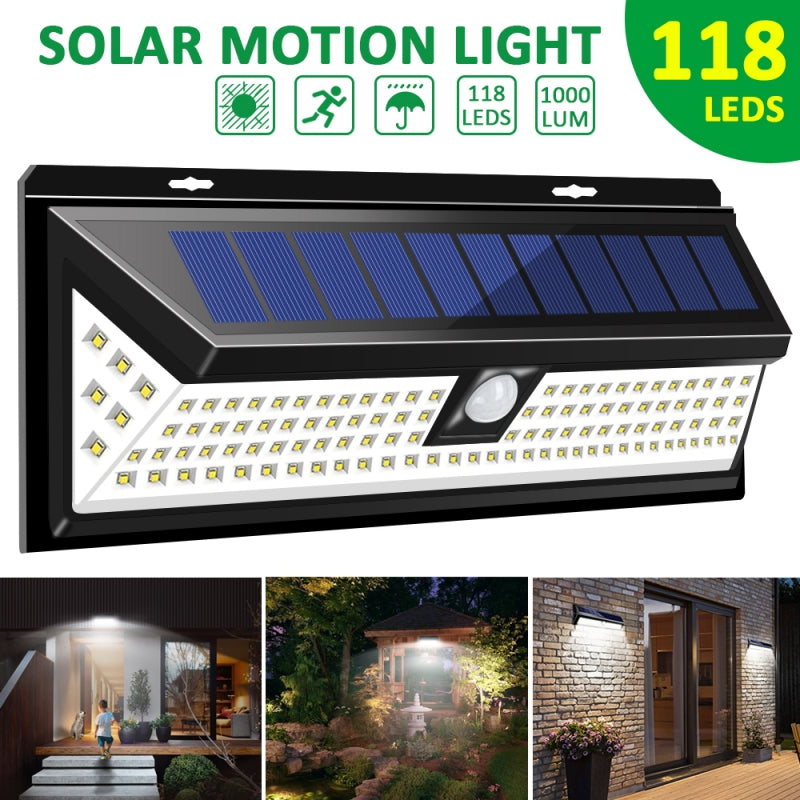 Solar Rechargeable Outdoor Waterproof - 3 Modes - Garden Light with Motion Sensor