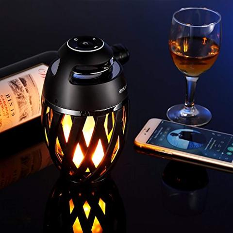 Portable Rechargeable LED Flickering Flame Bluetooth Stereo Lantern