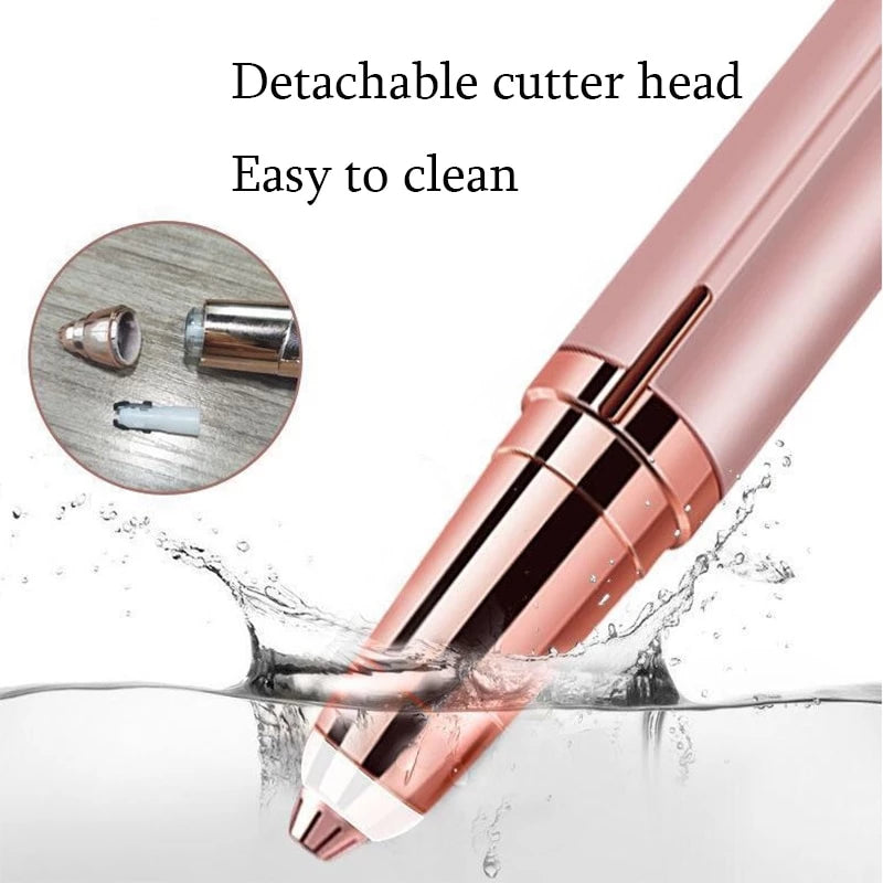 Mini Electric Eyebrow Trimmer Facial Hair Remover with LED Light