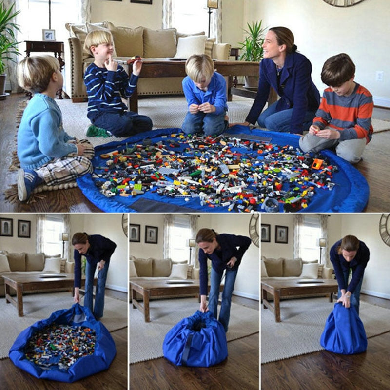 Portable Easy Children's Toy Storage Bag or Play Mat