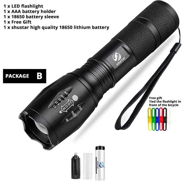 Rechargeable Ultra Bright 12K Lumen - 3 Modes - LED 5 Switch Waterproof Flashlight