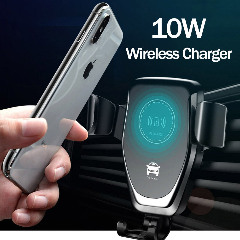 FAST 10W Wireless Car Charger Phone Air Vent Mount for iPhone, Samsung, Huawei and Xiaomi Models