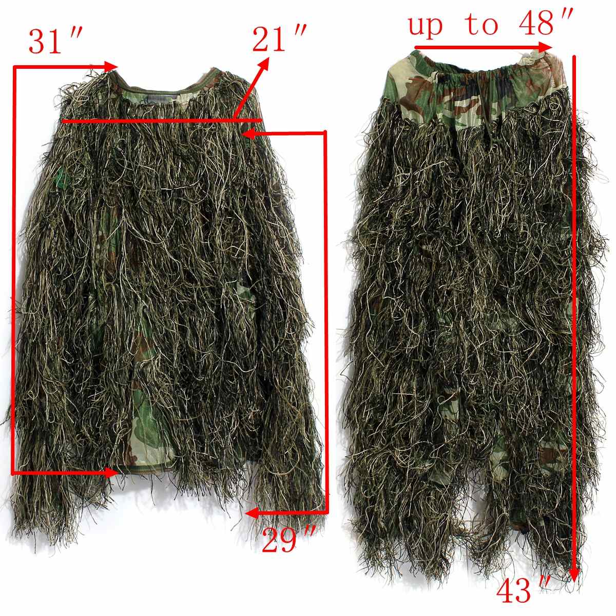 3D Universal Camouflage Ghillie Suit Army Hunting Camping