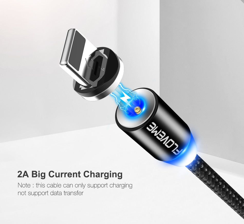 360° Magnetic LED Charging Cable for Android and iPhones