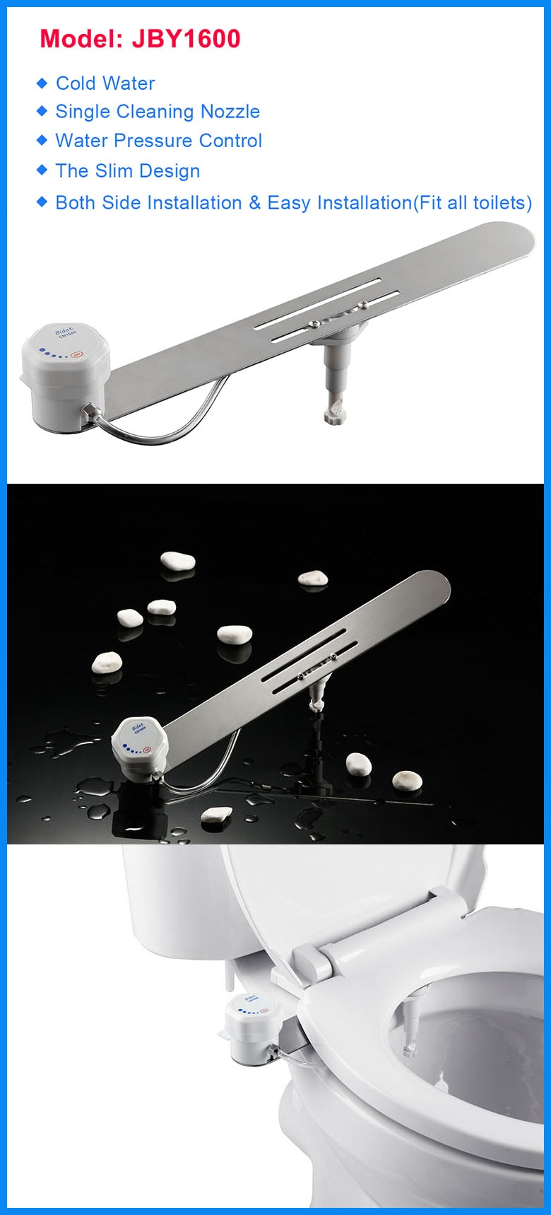 Home Bidet, Self-Cleaning and Retractable Nozzle, Fresh Water Spray Non-Electric Mechanical Bidet Toilet Seat Attachment