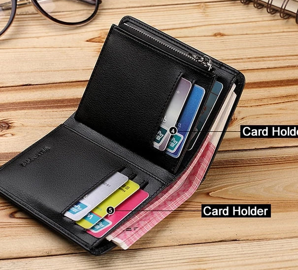 Men's Genuine Leather Zipper Wallet