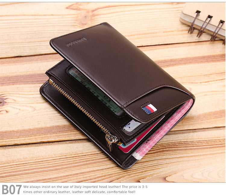 Men's Genuine Leather Zipper Wallet