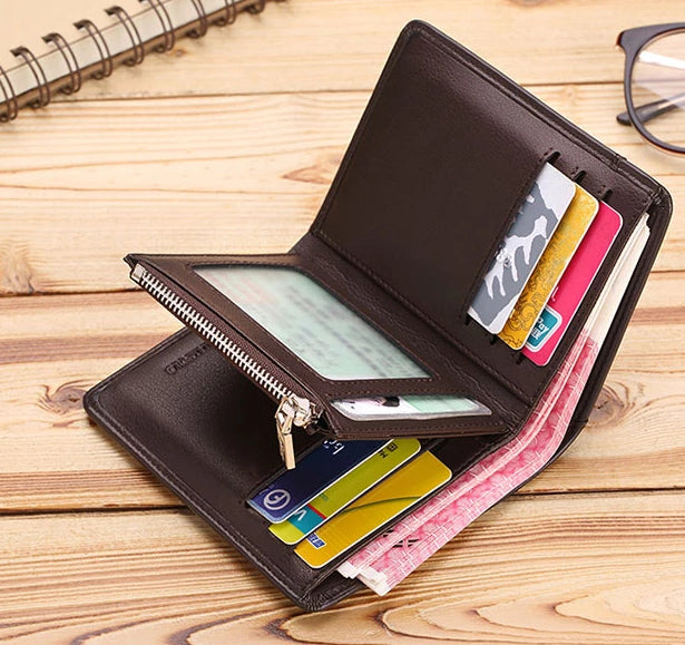 Men's Genuine Leather Zipper Wallet