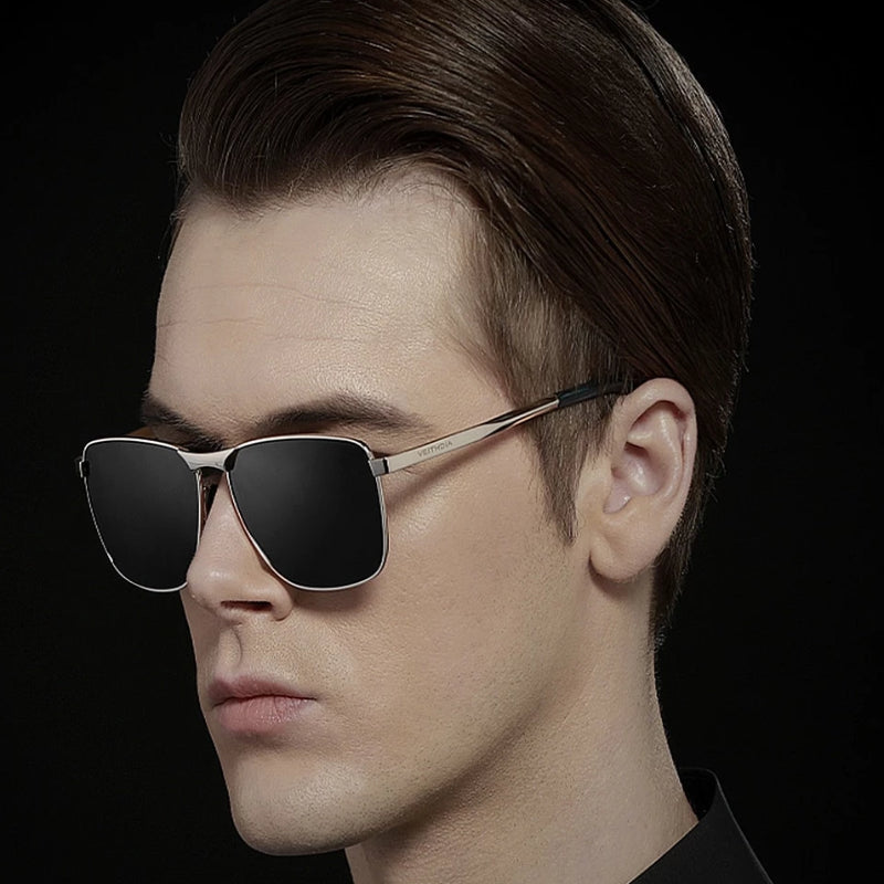 Men's Square Fashion UV400 Alloy Polarized Sunglasses