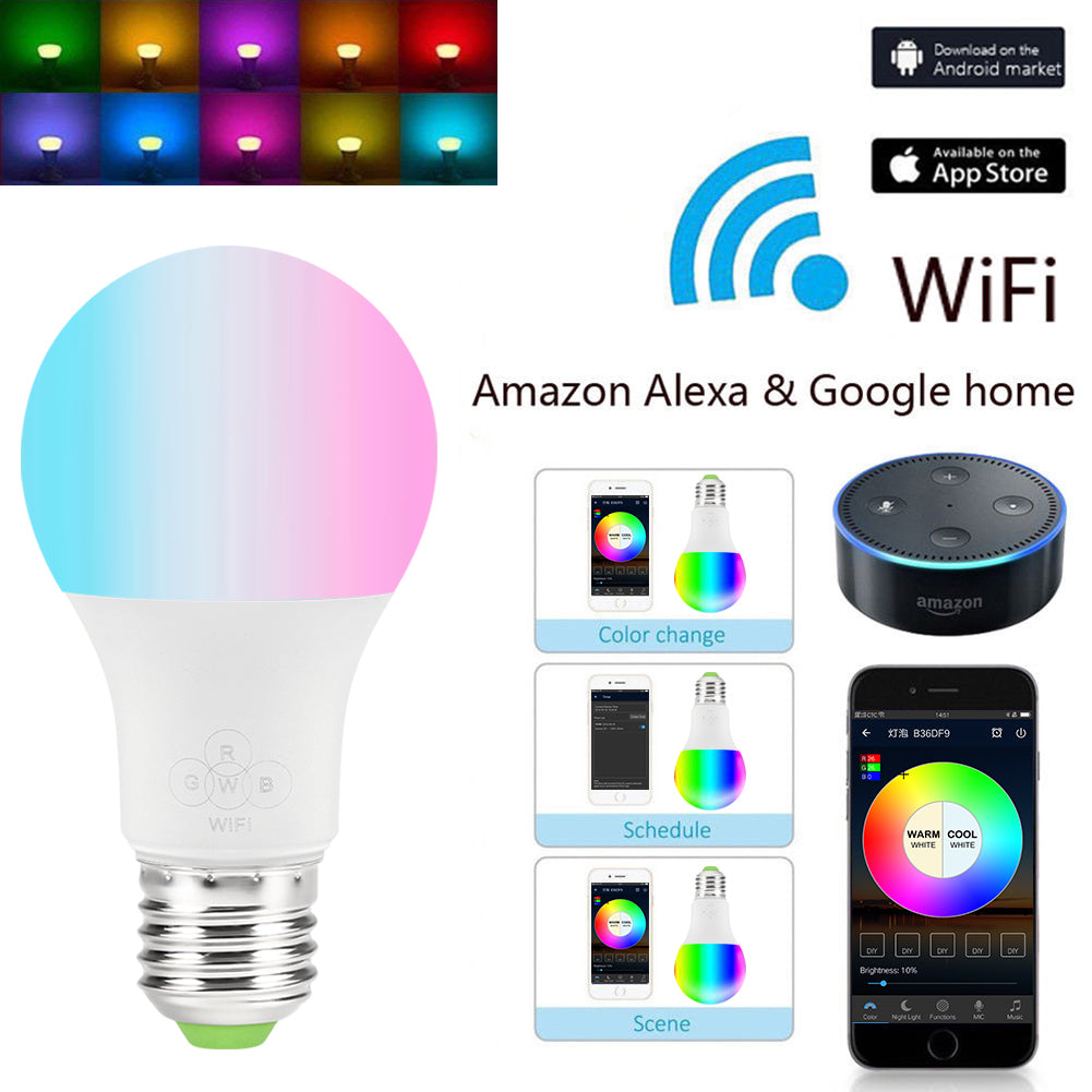 Smart WiFi Magic Light Bulbs 4.5W/ 7W Compatible with Amazon Alexa and Google Home