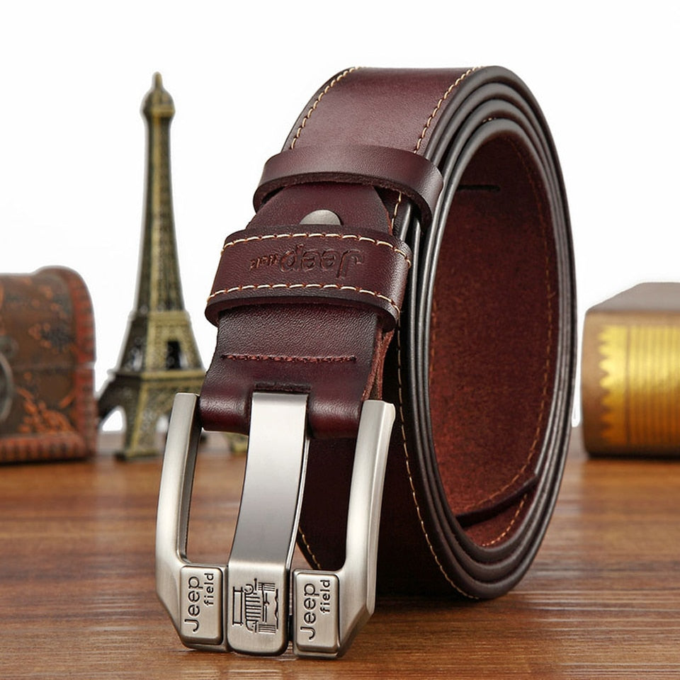 Men's Genuine Leather Designer Pin Buckle Belt