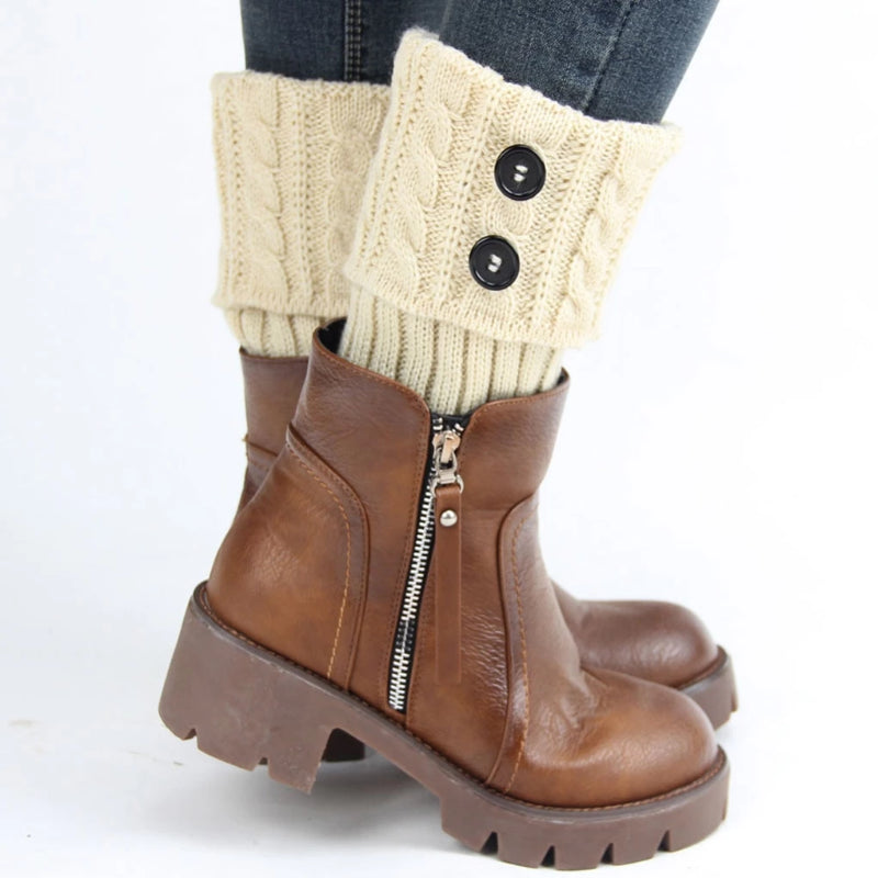 Women's Short Button Crochet Leg Warmer Boot Cuffs