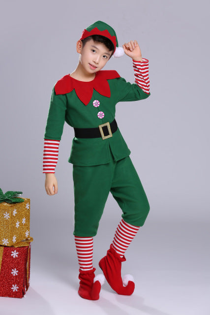 Kids and Adult Christmas Elf Halloween Costume