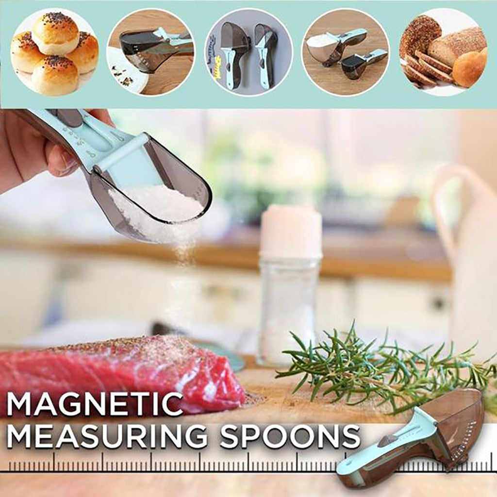 Adjustable Measuring Spoon Plastic Measure Cup with Scale 2 pcs/Set