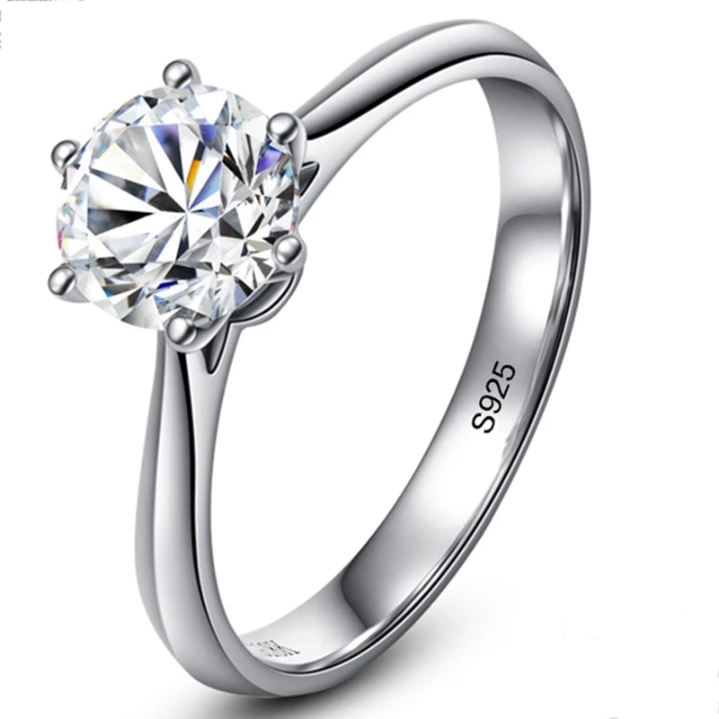 Classic Simple 1 Carat Dream Proposal Ring S925 Sterling Silver