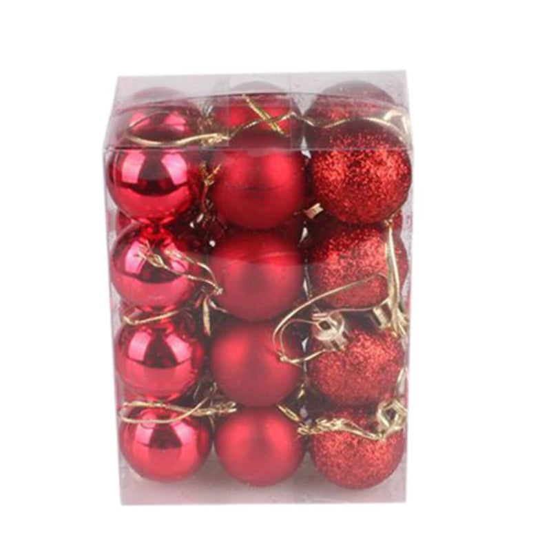 24Pcs Christmas Tree Decor Hanging Ball Ornament