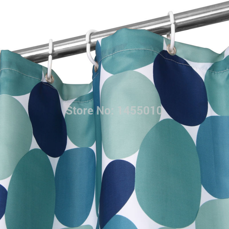 Fabric Polyester Pebble Stone Shower Curtains Waterproof Curtains Bathroom Shower Curtains Size 180x180cm with 12pcs C Rings.