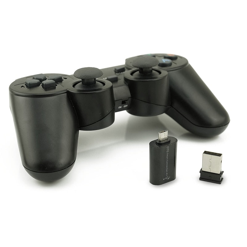 Wireless Gamepad Joystick Gaming Controller (Micro and Type-C USB Wireless Connector)