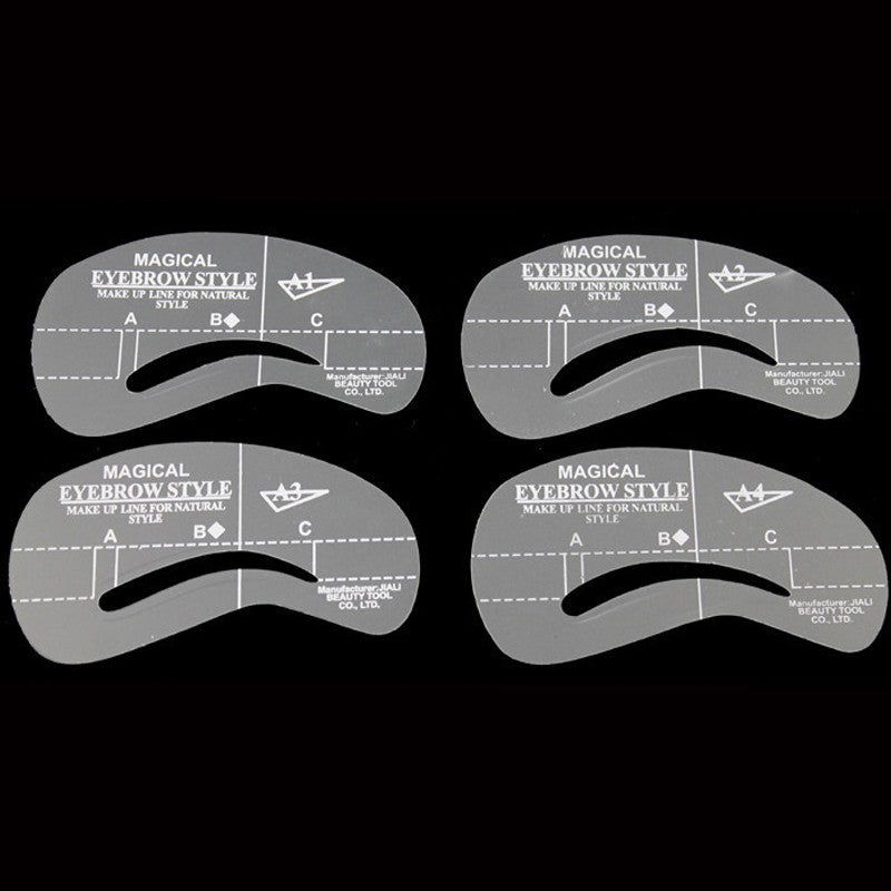 4pcs/set Stylish DIY Beauty Eyebrow Template Stencils