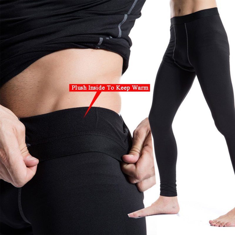 Men's Long Thermal Base Layer Tights Pants Evolution Plush Warm Underwear Slim Trouses