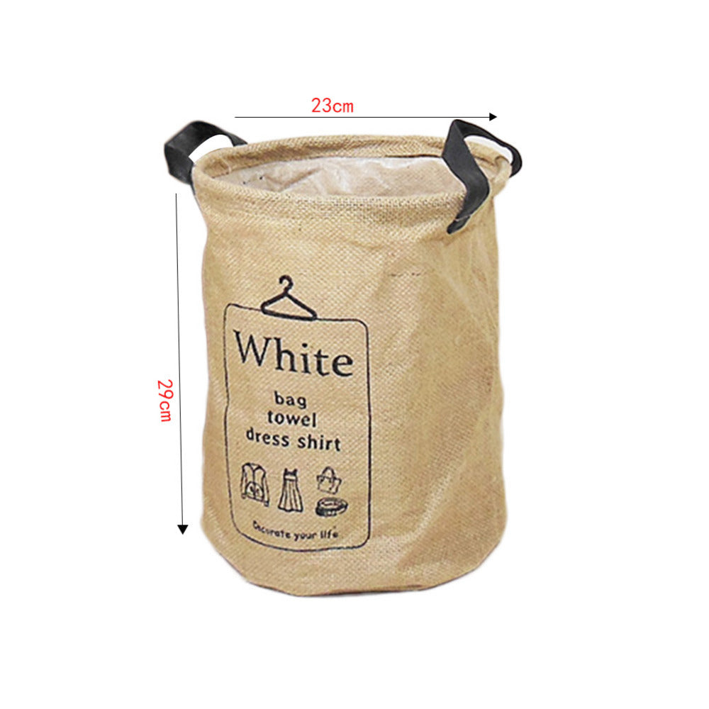 3 Types Foldable Jute&PE  Storage Bucket Washing Clothes Durable Laundry Storage Basket Bag 2 Sizes