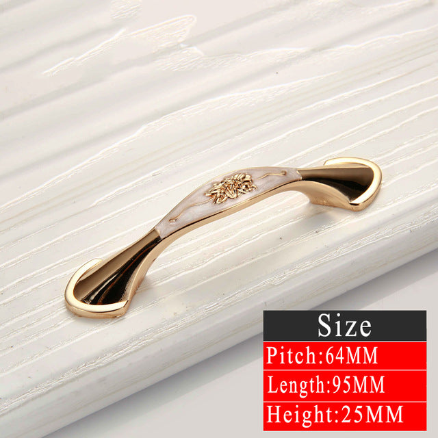 5pcs Gold Door Handles Noble Drawer Pulls Kitchen Cabinet Knobs and Handles Fittings for Furniture Handles Hardware Accessories