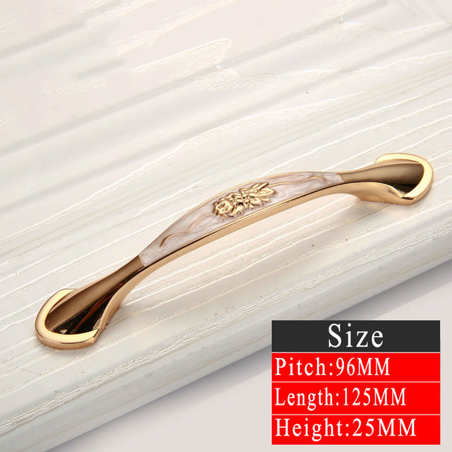 5pcs Gold Door Handles Noble Drawer Pulls Kitchen Cabinet Knobs and Handles Fittings for Furniture Handles Hardware Accessories