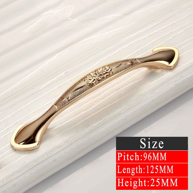 5pcs Gold Door Handles Noble Drawer Pulls Kitchen Cabinet Knobs and Handles Fittings for Furniture Handles Hardware Accessories