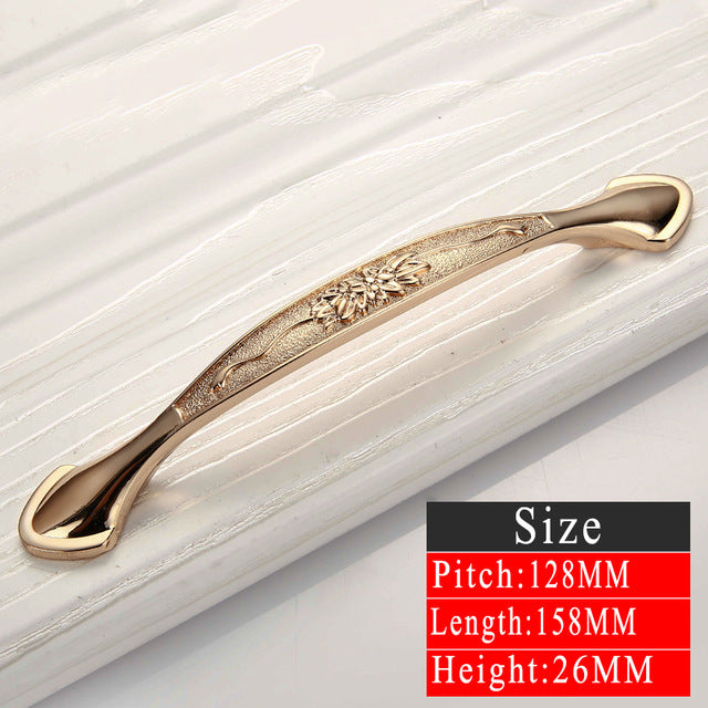 5pcs Gold Door Handles Noble Drawer Pulls Kitchen Cabinet Knobs and Handles Fittings for Furniture Handles Hardware Accessories