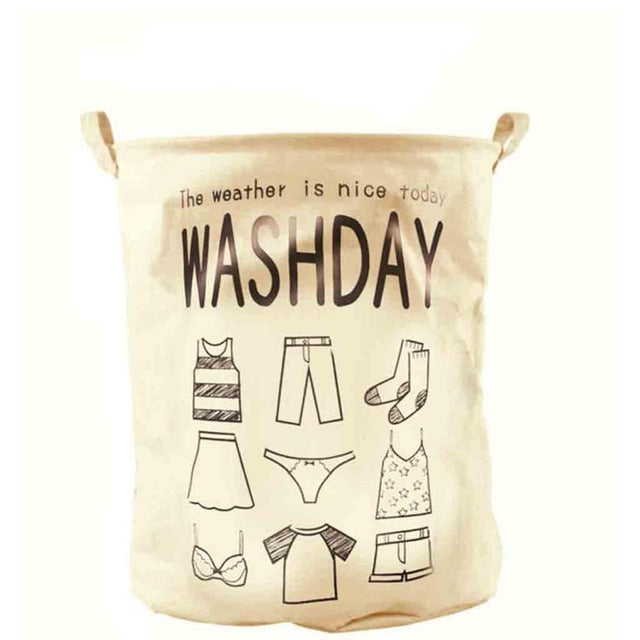 Foldable Cotton&Linen Washing Clothes Laundry Basket Bag Hamper Storage 40cm*50cm/15.7''*19.6'' 1 PCS/Lot