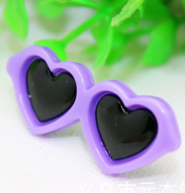 Cute Pet Dog hair grooming supplies love heart Doggy Puppy hair clips hairpin teddy sun glasses hair accessory Cat Hair Ornament