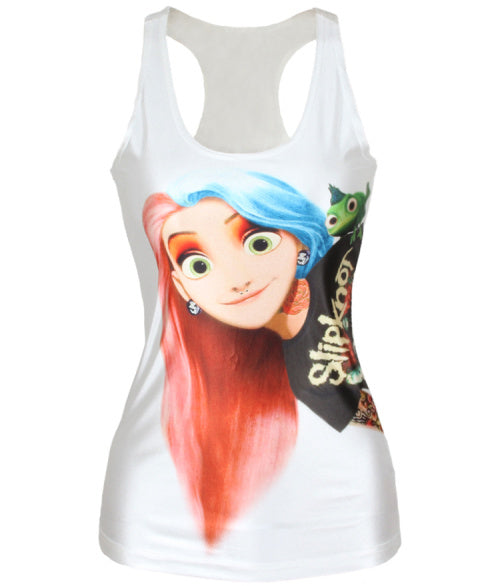 YEMUSEED New women t-shirt The Little Mermaid vest Ariel Cartoon print camisole   fashion punk