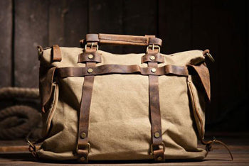 Men's Vintage Military Canvas Leather Shoulder Bag