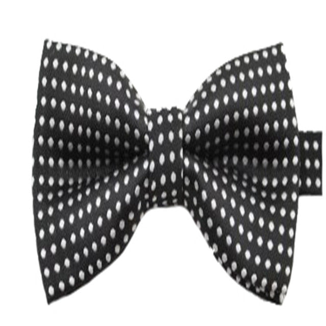Boys Black Dots Suspenders Necktie Bowtie Ties Set