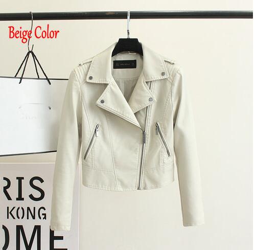 Brand Motorcycle PU Leather Jacket Women Winter And Autumn New Fashion Coat 4 Color Zipper Outerwear jacket New   Coat HOT