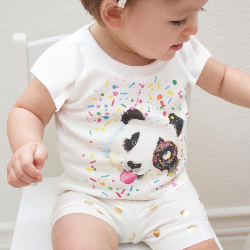 Toddler Infant Baby Kids Summer Shirt Boy Girl Cartoon Print White T-Shirt Tops