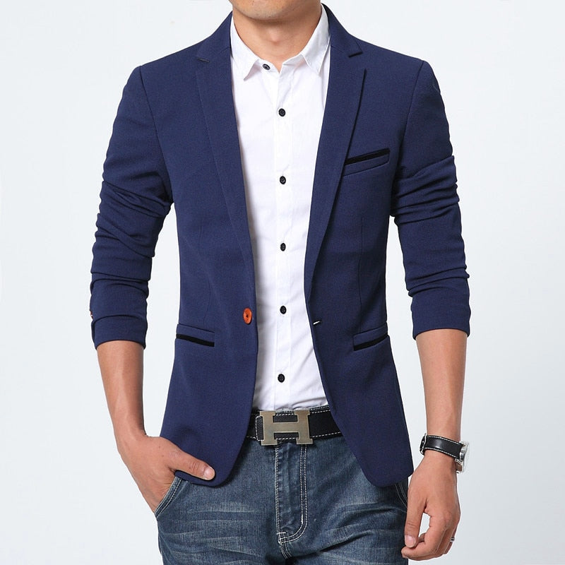 Men's High-Quality Cotton Slim Fit Blazer