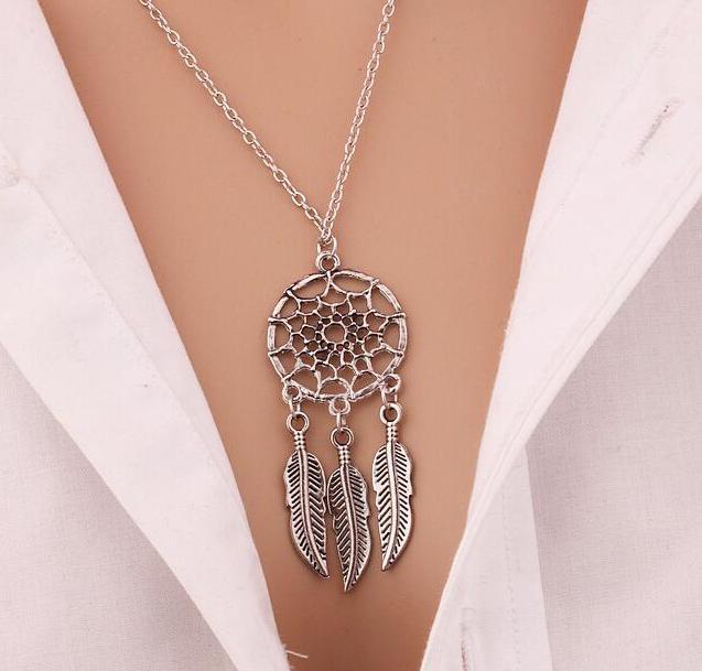 Retro Bohemian Dream Catcher Pendant Chain Necklace Gift Ladies Tassel Feather Pendant Necklace Jewelry Choker