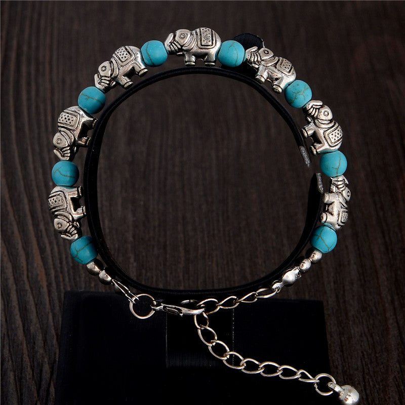Fashion Bohemia Stylish Shiny Elephant Shape Resin Beads Charm Bracelet Handmade Accessories Fashion Jewelry