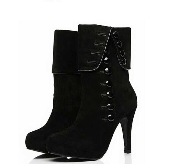 Women boots High heel flock boots women ankle boots