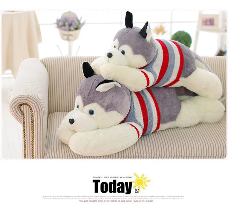 50cm 40cm Lovely Lifelike Siberian Husky Dog Plush Stuffed Animal Toys