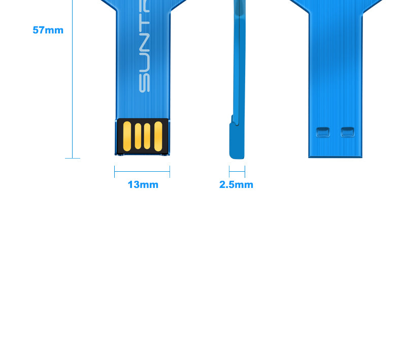 USB Metal Key Shaped Flash Drive 4GB - 128GB