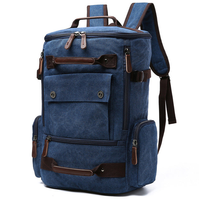 Men Laptop Backpack 15 Inch Rucksack Canvas School Bag Travel Backpacks for Teenage Male Notebook Bagpack Computer Knapsack Bags