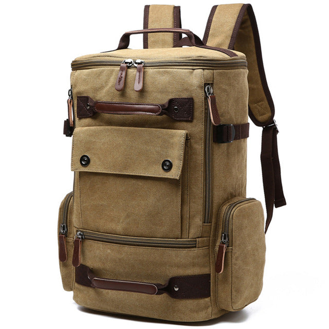 Men Laptop Backpack 15 Inch Rucksack Canvas School Bag Travel Backpacks for Teenage Male Notebook Bagpack Computer Knapsack Bags