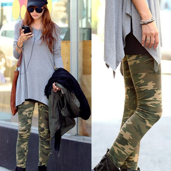 Newest Women Camouflage Army Print Stretch Cool   Pants Skinny Leggings Trousers