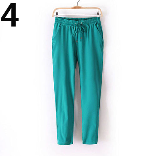 Women's Casual Harem Elastic Waist Pants