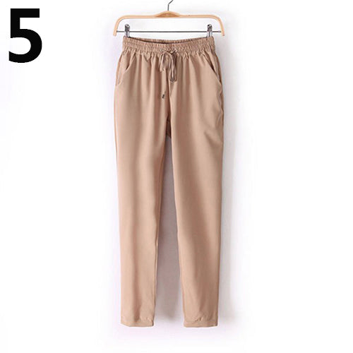 Women's Casual Harem Elastic Waist Pants