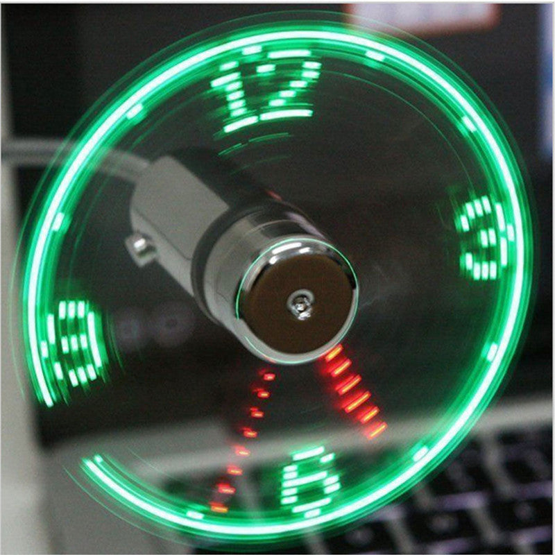 Flexible Mini USB LED Time Display Desktop Fan