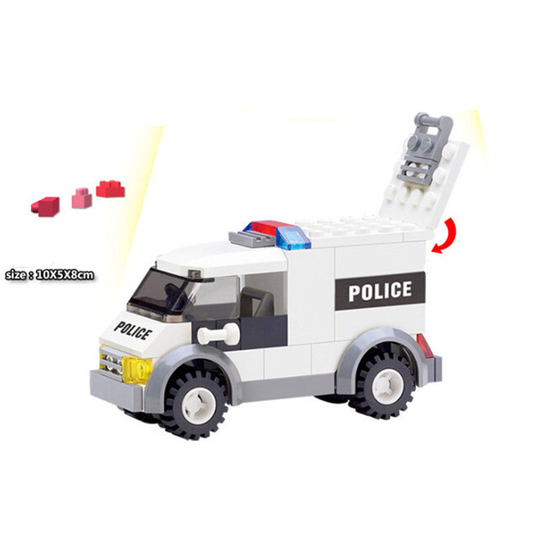 Police Station and Police Cars Building Blocks Set - 631 Pieces