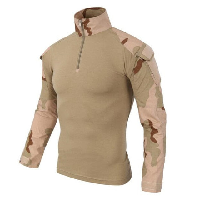 Men's Tactical Quarter Zip Long Sleeve Combat Shirt